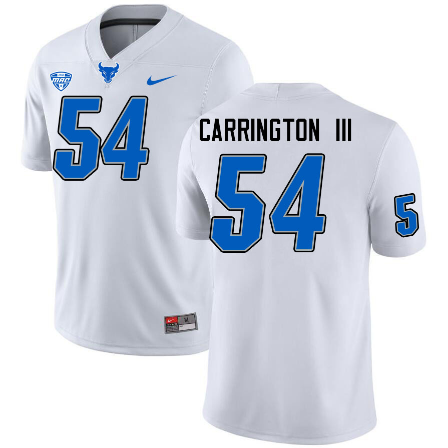 Buffalo Bulls #54 James Carrington III College Football Jerseys Stitched Sale-White